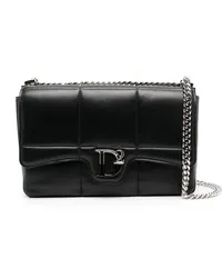 Dsquared2 Gesteppte Schultertasche mit Logo-Schild Schwarz