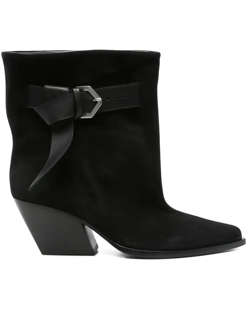 Elena Iachi Stiefel mit Schnalle 70mm - Schwarz Schwarz