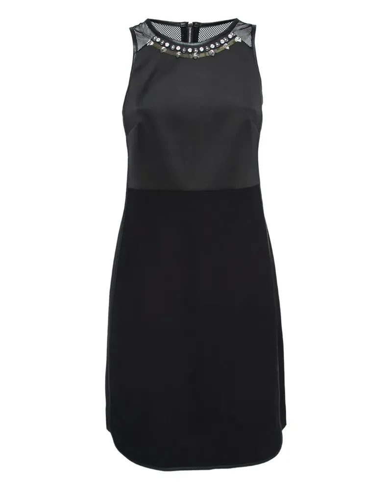 Rebecca Taylor Mesh-Minikleid mit verziertem Ausschnitt - Schwarz Schwarz