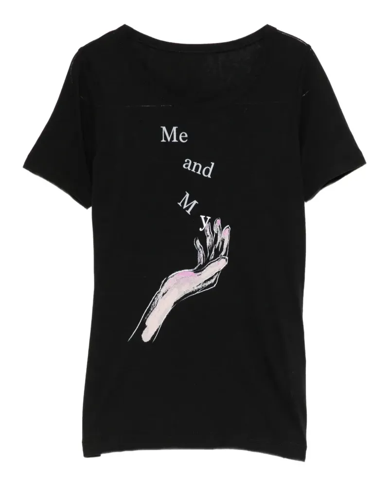 Yohji Yamamoto T-Shirt mit grafischem Print - Schwarz Schwarz