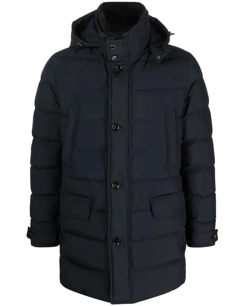 MOORER Gefütterter Saturno-STP Mantel - Blau Blau