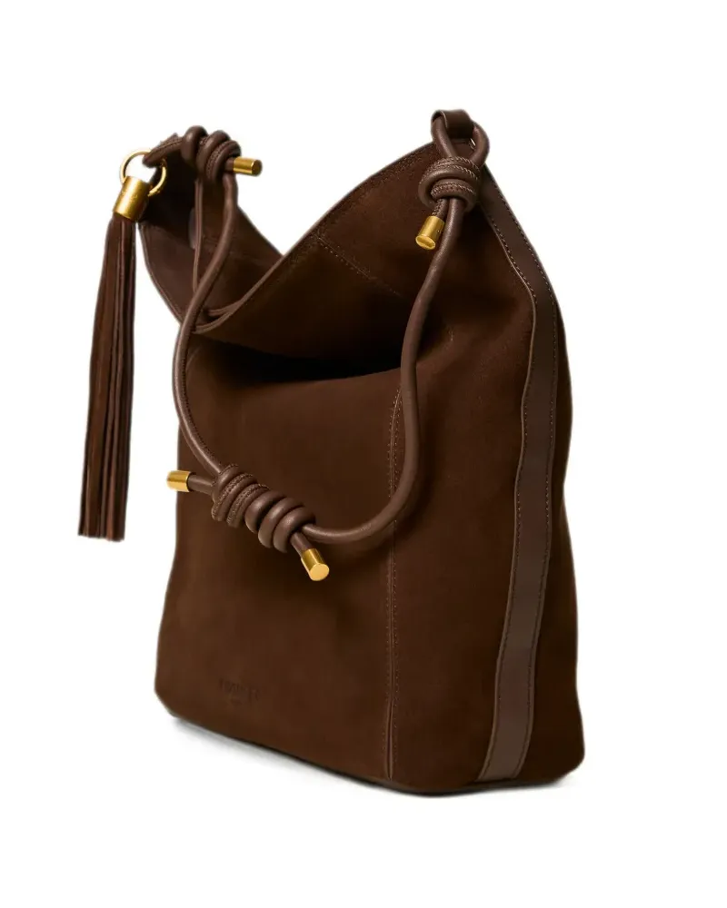 Twin-Set Beuteltasche aus Wildleder - Braun Braun