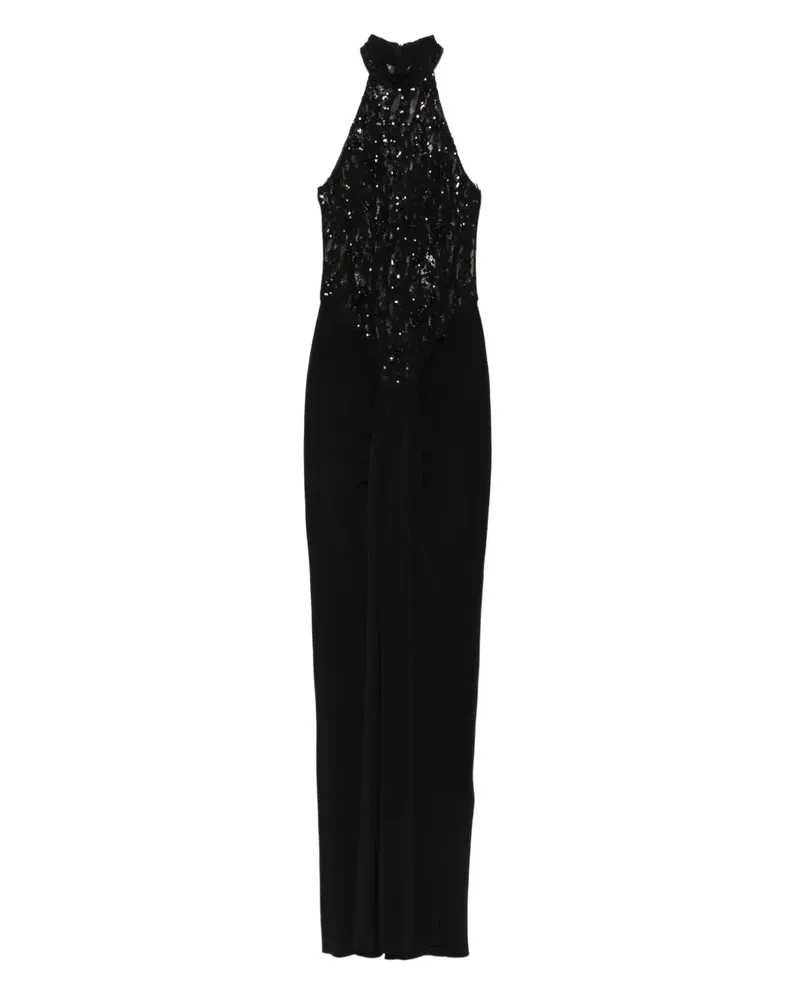 NISSA Neckholder-Maxikleid mit Pailletten - Schwarz Schwarz