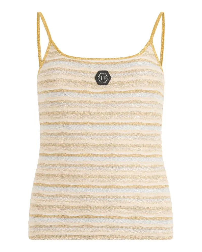 Philipp Plein Gestreiftes Tanktop - Nude Nude