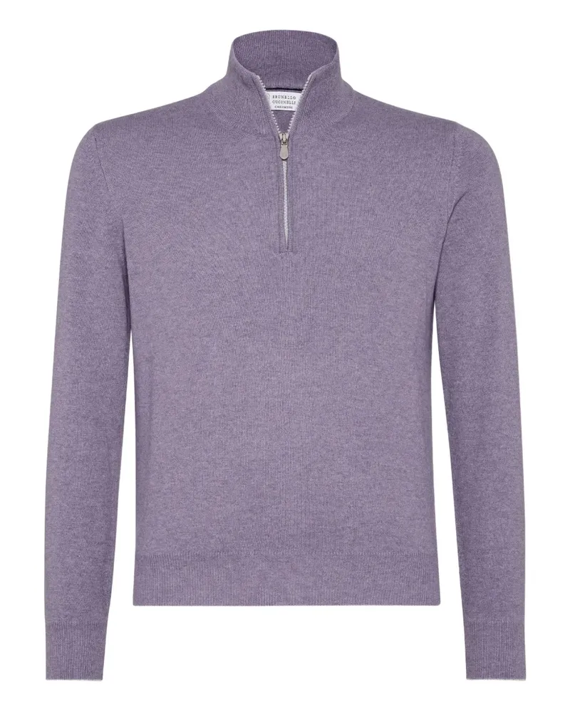 Brunello Cucinelli Kaschmirpullover mit Reißverschluss - Violett Violett