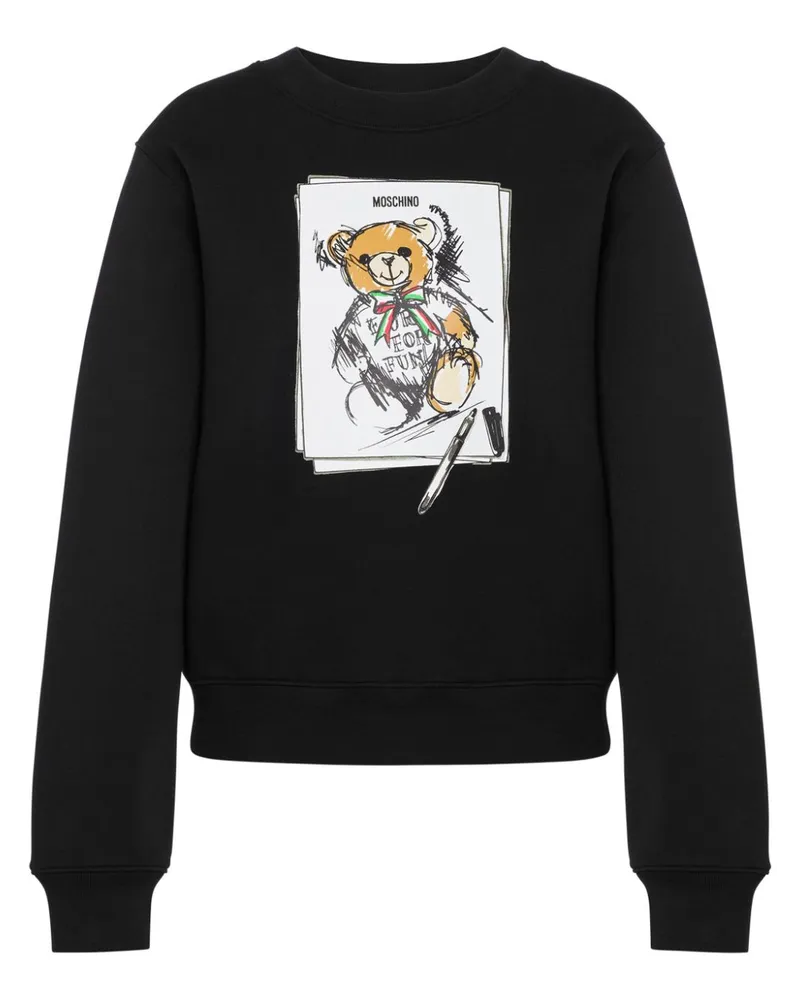 Moschino Sweatshirt mit Teddy Schwarz