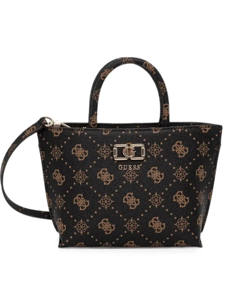 Guess Emellie Tote Bag mit Monogramm-Print - Schwarz Schwarz
