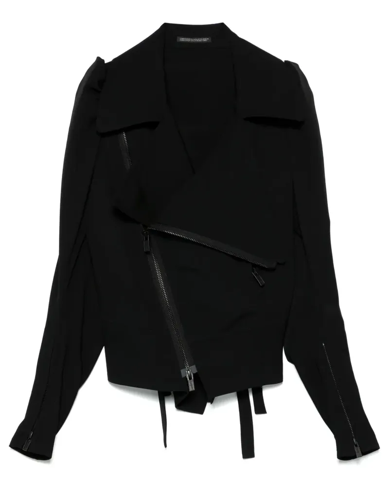 Yohji Yamamoto Klassische Bikerjacke - Schwarz Schwarz