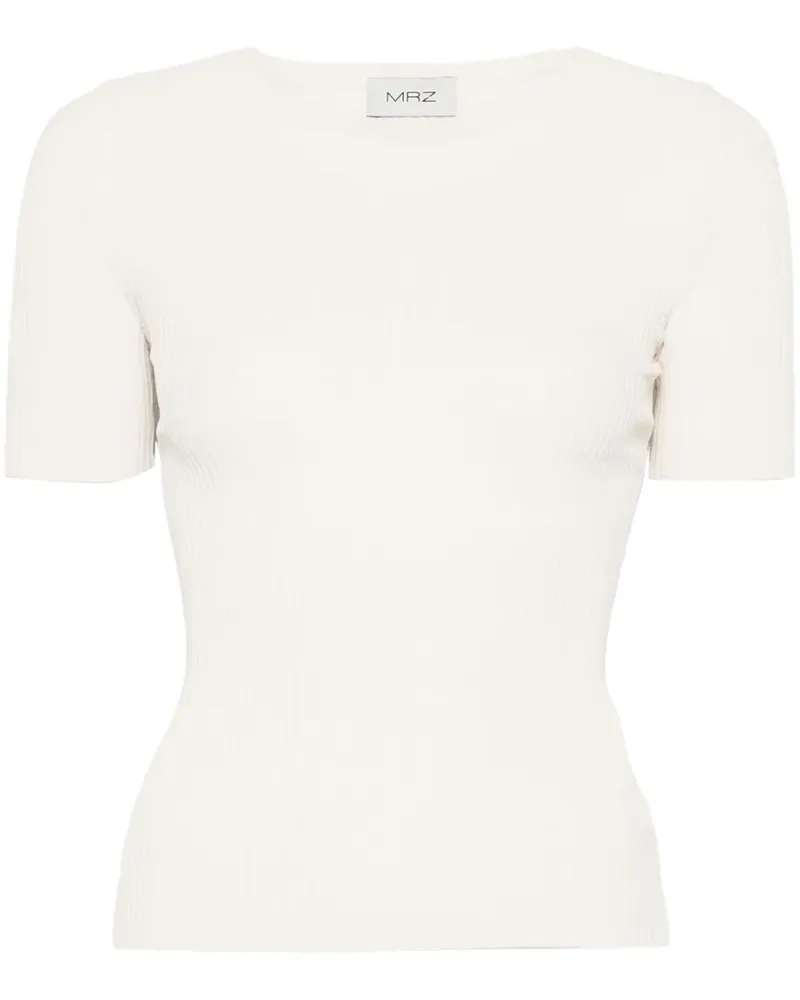 MRZ Geripptes T-Shirt - Nude Nude