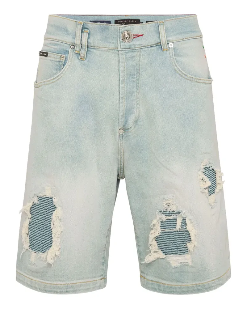 Philipp Plein Shorts im Distressed-Look - Blau Blau