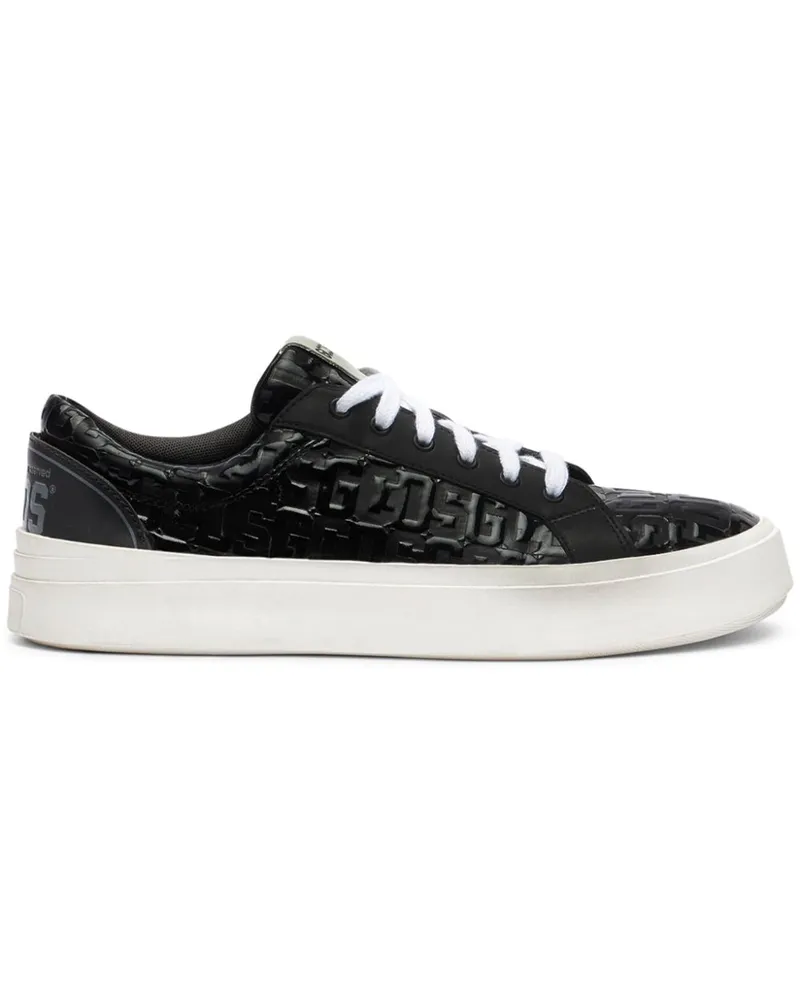 GCDS Sneakers aus Lackleder mit Monogramm - Schwarz Schwarz