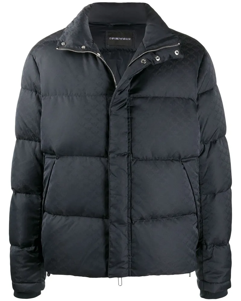 Emporio Armani Gesteppte Jacquard-Jacke - Blau Blau