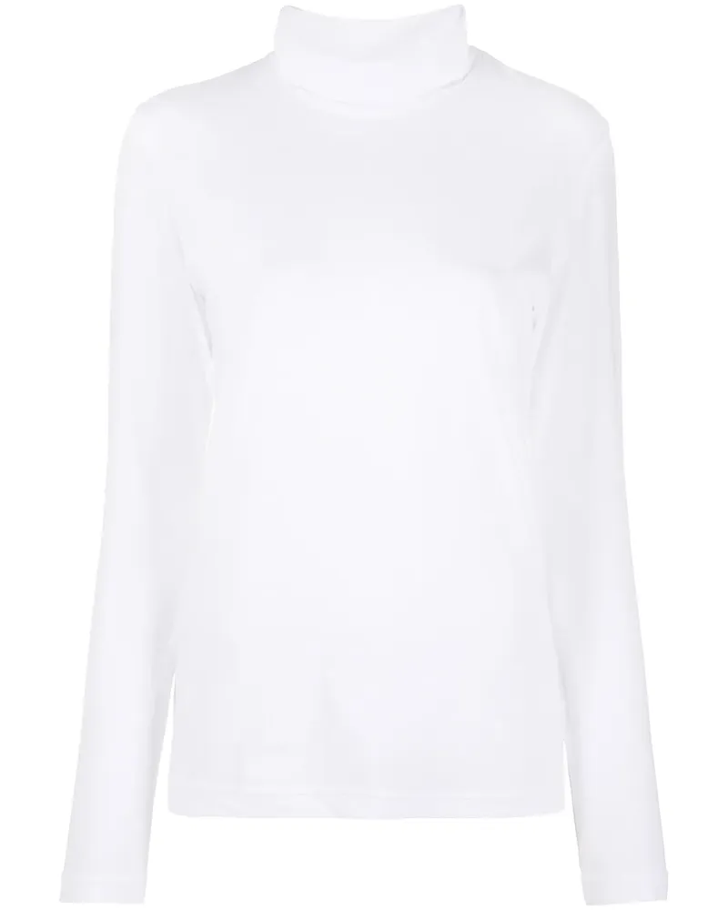 Yohji Yamamoto Strickoberteil mit Rollkragen - Weiß Weiß