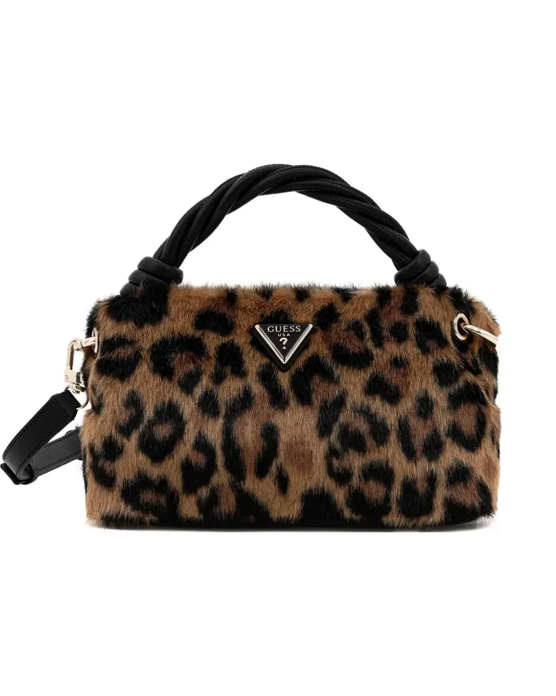 Guess Shaida Tote Bag mit Animal-Print - Braun Braun