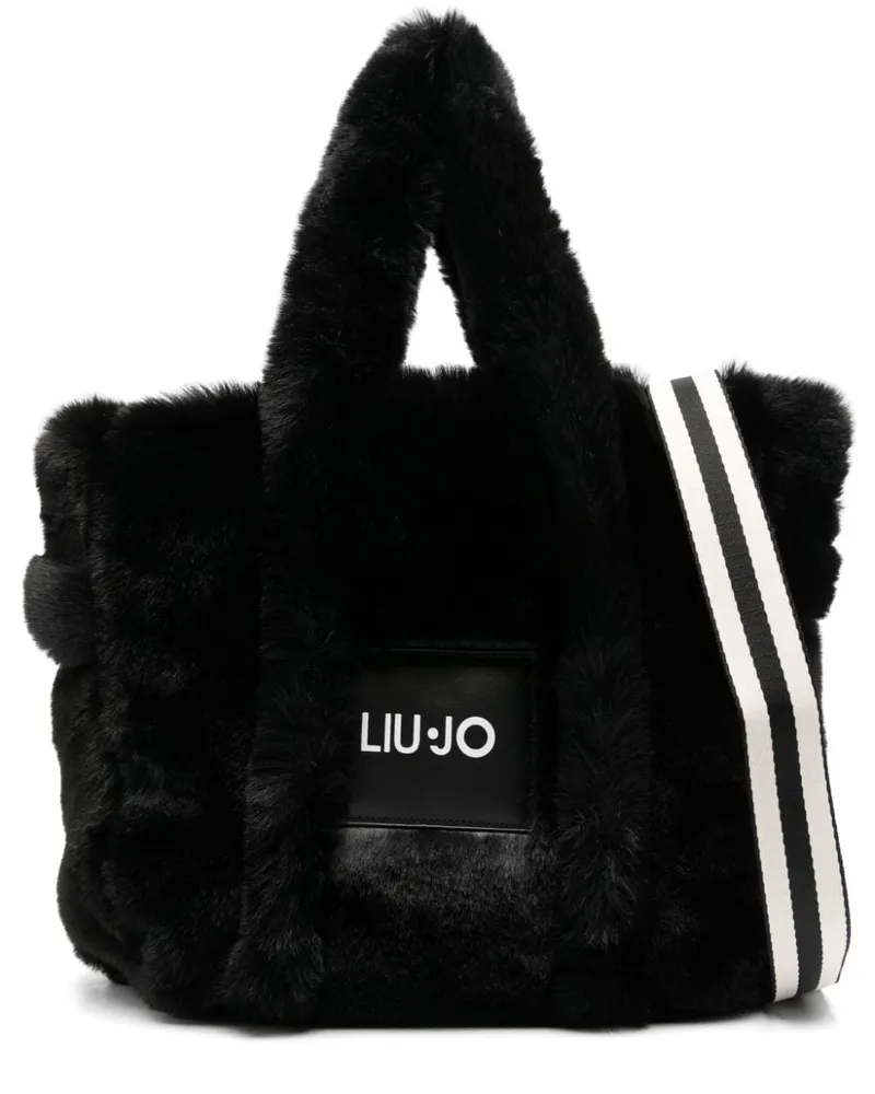 Liu Jo Kleine Tote Bag aus Faux Fur Schwarz