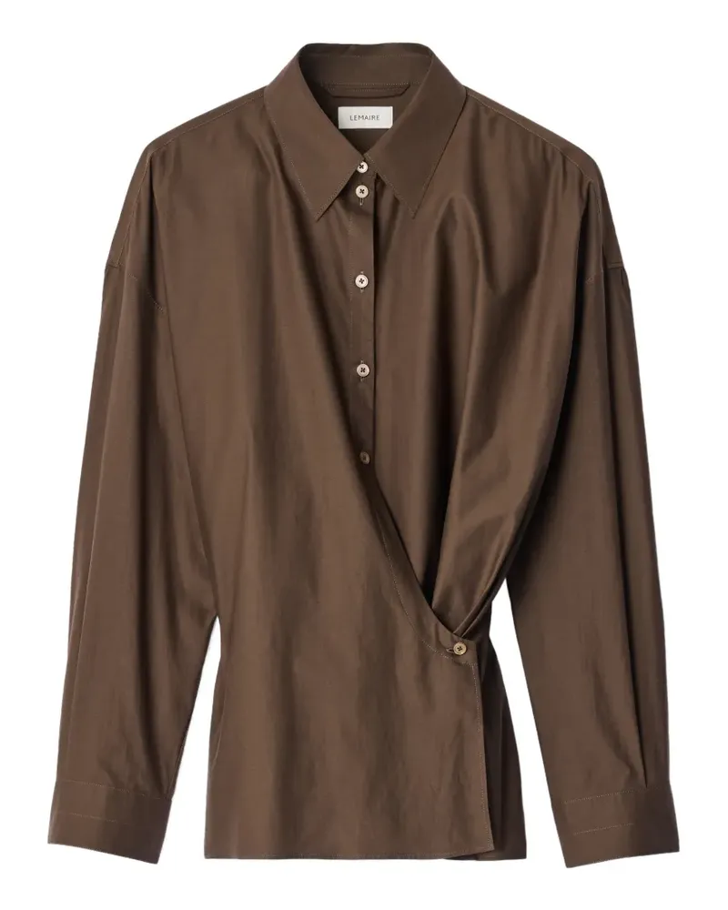 Christophe Lemaire straight collar Twisted shirt - Braun Braun
