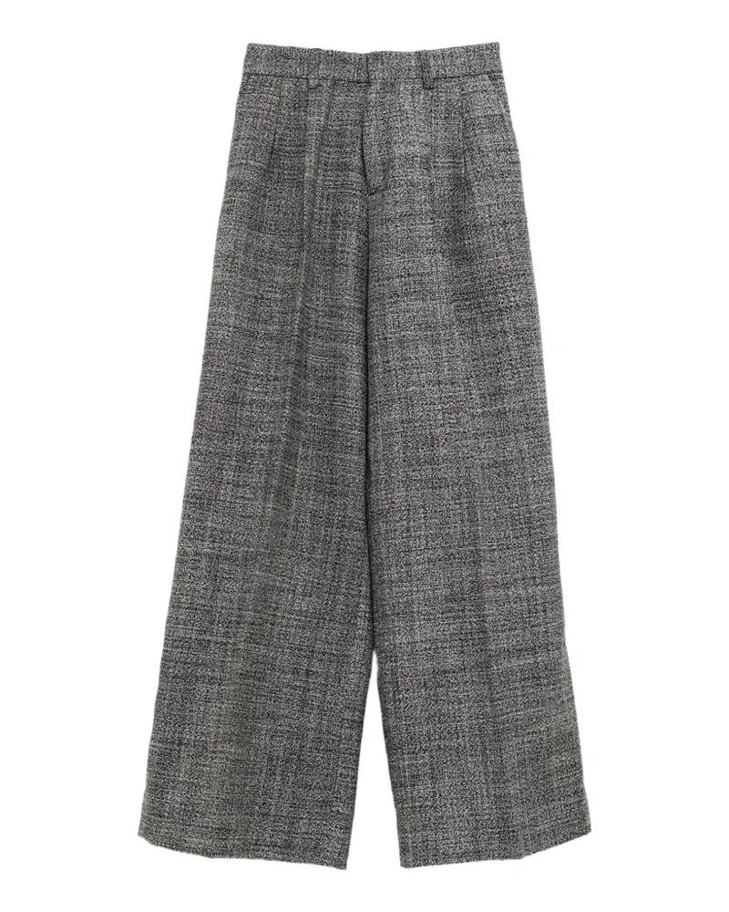 ERL Tweed-Hose mit Falten - Grau Grau