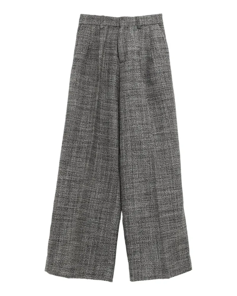 ERL Tweed-Hose mit Falten - Grau Grau
