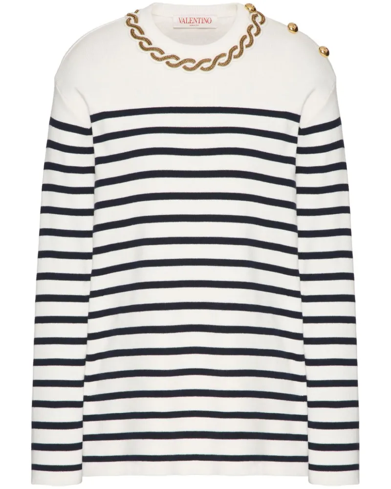 Valentino Garavani Bestickter Pullover - Weiß Weiß