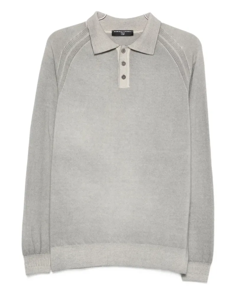 Daniele Fiesoli Poloshirt mit gerippten Einsätzen - Grau Grau
