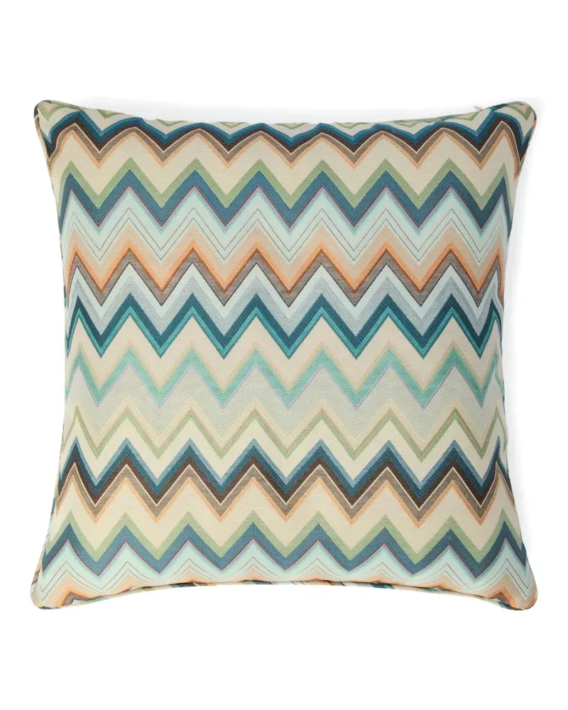 Missoni Home Agadir zigzag-knit cushion - Nude Nude