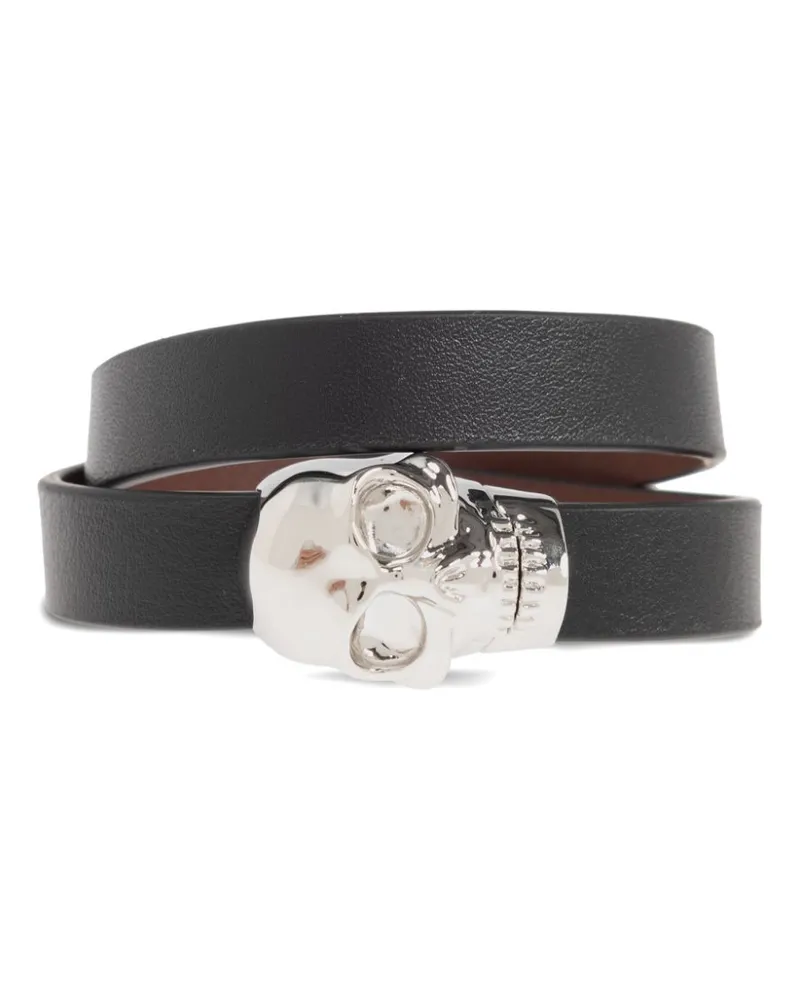 Alexander McQueen Armband mit Totenkopf-Applikation - Schwarz Schwarz