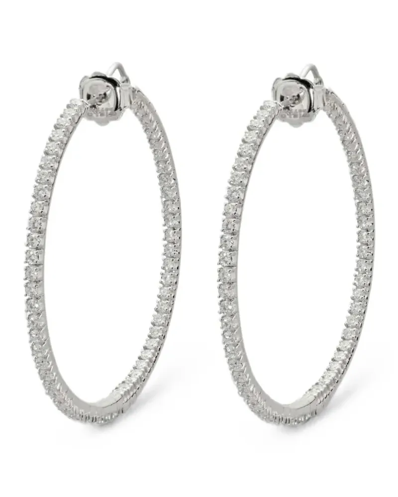 Mattia Cielo Rugiada diamond hoop earrings - Silber Silber