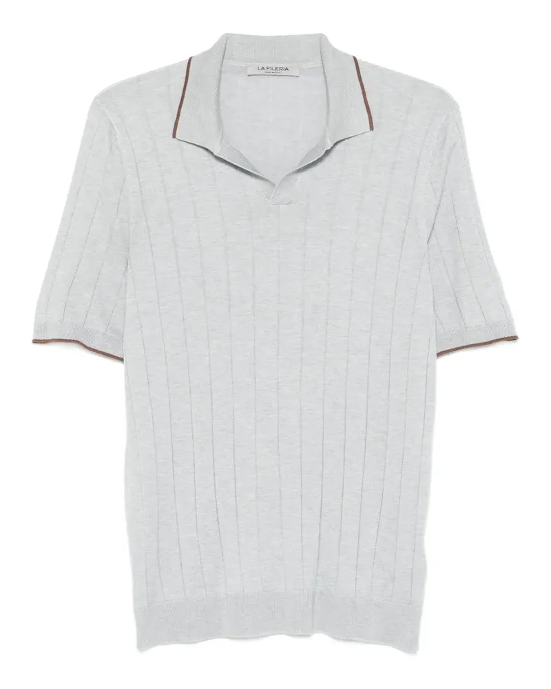 La Fileria T-Shirt mit geripptem Saum - Grau Grau