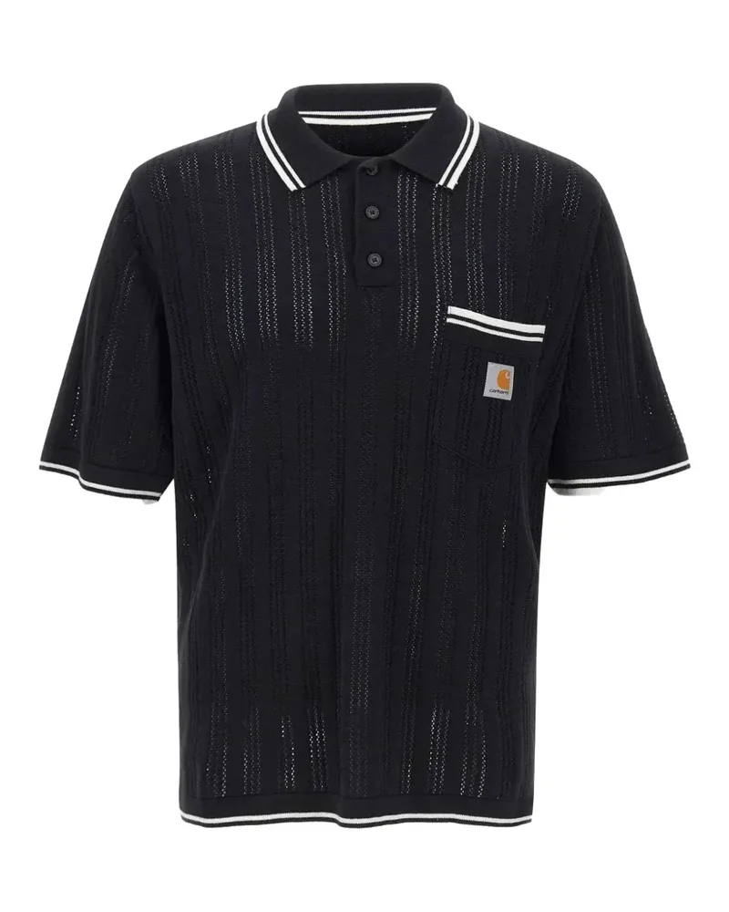 Carhartt WIP Ramsey striped-trim polo shirt - Schwarz Schwarz