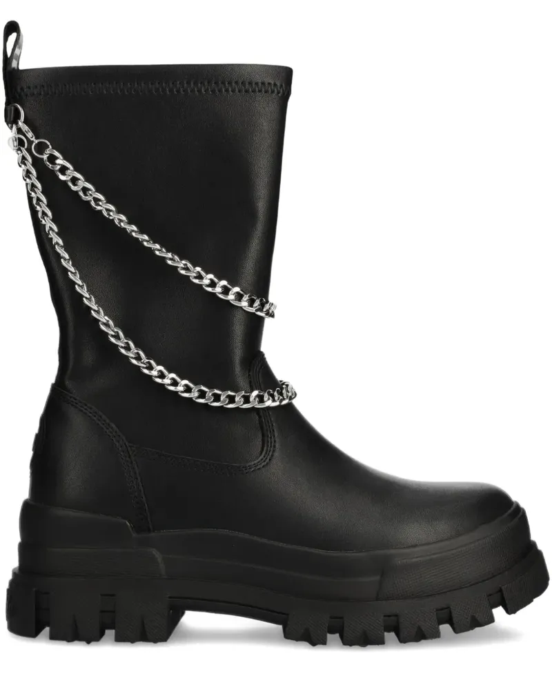 Buffalo Stiefel mit Kettendetail - Schwarz Schwarz