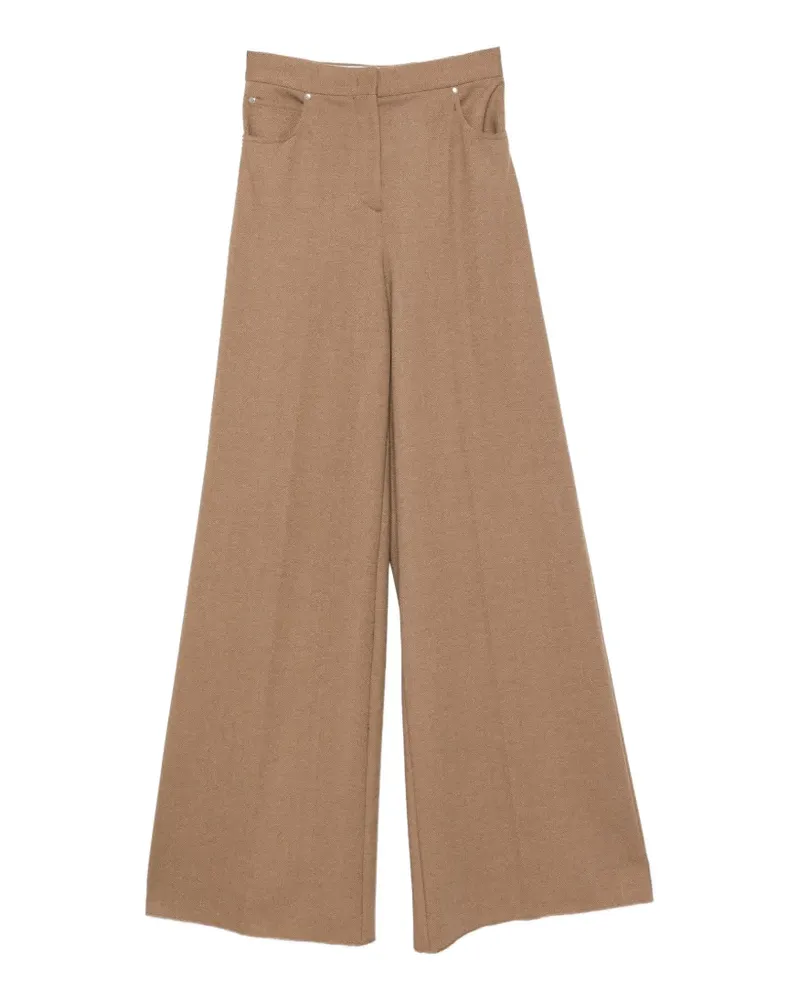 Max Mara herringbone wide-leg trousers - Braun Braun