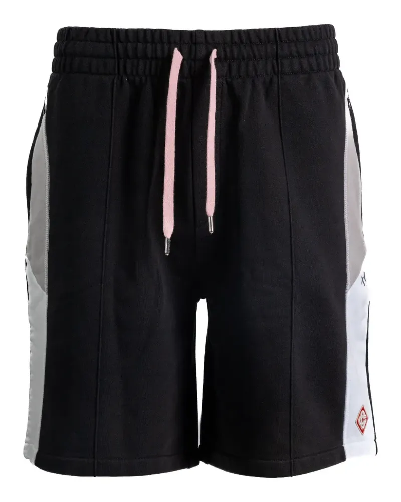 Casablanca Paris logo-patch panelled shorts - Schwarz Schwarz