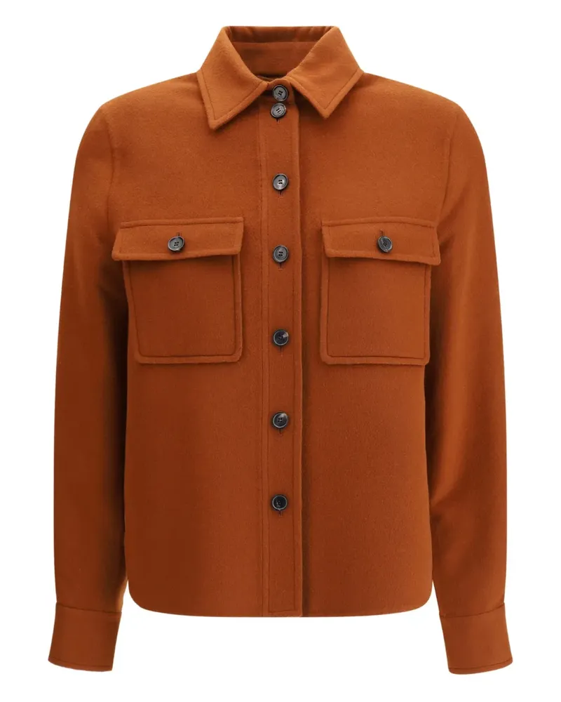 Loro Piana Hemdjacke mit aufgesetzten Taschen - Orange Orange