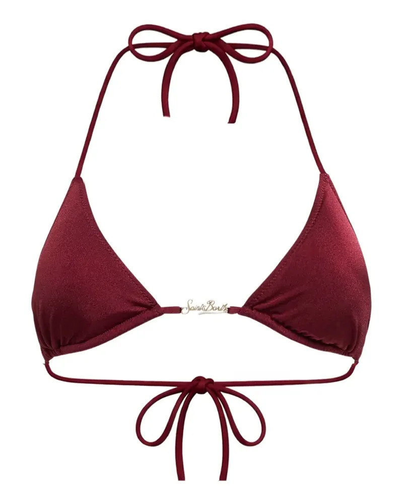 MC2 Saint Barth Leah Plate Triangel-Bikinioberteil mit Logo - Rot Rot