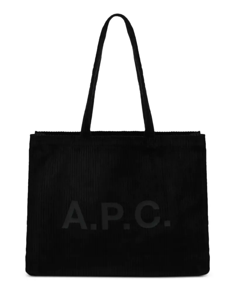 A.P.C. Shopper mit Logo-Print - Schwarz Schwarz