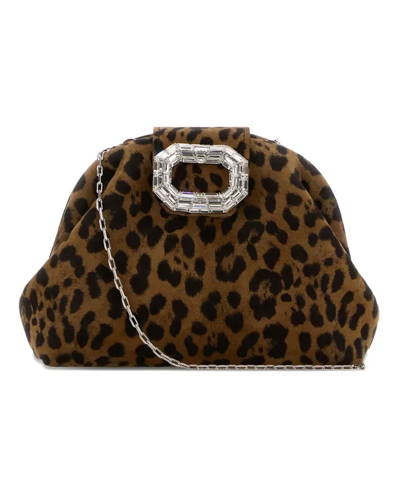 Amina Muaddi Camelia clutch bag - Braun Braun