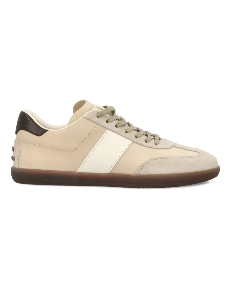 TOD'S striped panel sneakers - Nude Nude