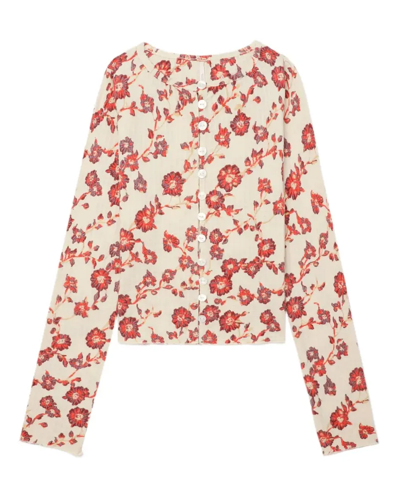 Free People Oberteil mit Blumen-Print - Nude Nude