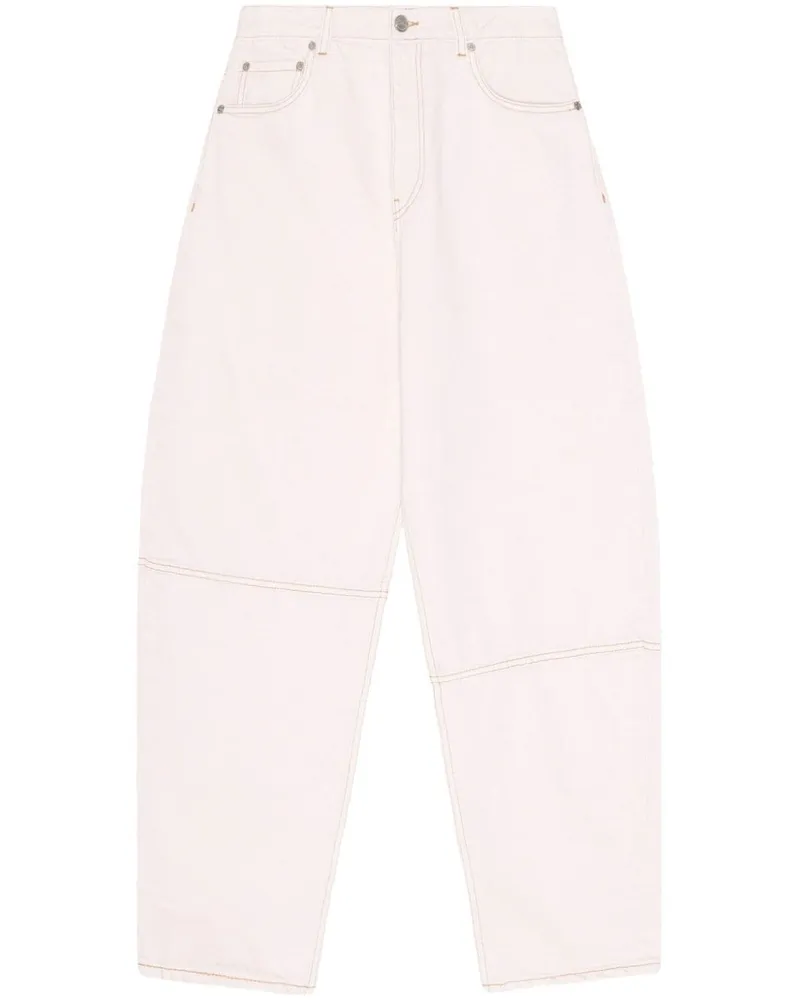 Ganni Jeans mit weitem Bein - Weiß Weiß