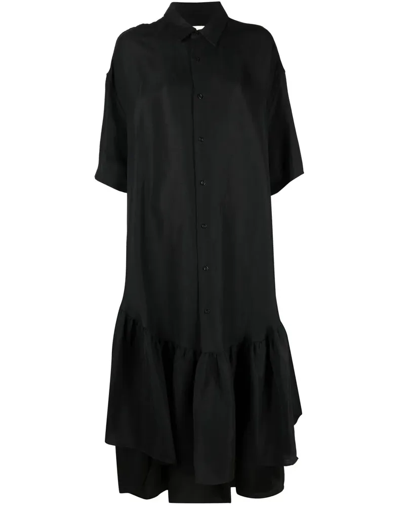 AMI Paris Hemdkleid mit Rüschen - Schwarz Schwarz