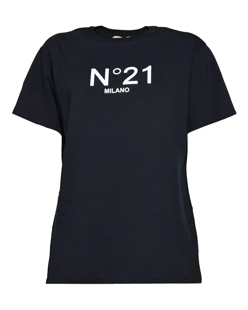 N° 21 T-Shirt mit Logo-Print - Schwarz Schwarz