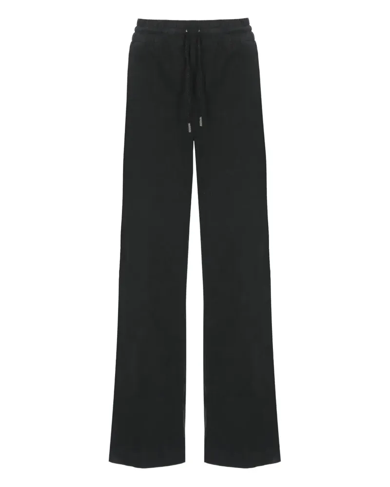 PANICALE Cashmere drawstring cotton trousers - Schwarz Schwarz