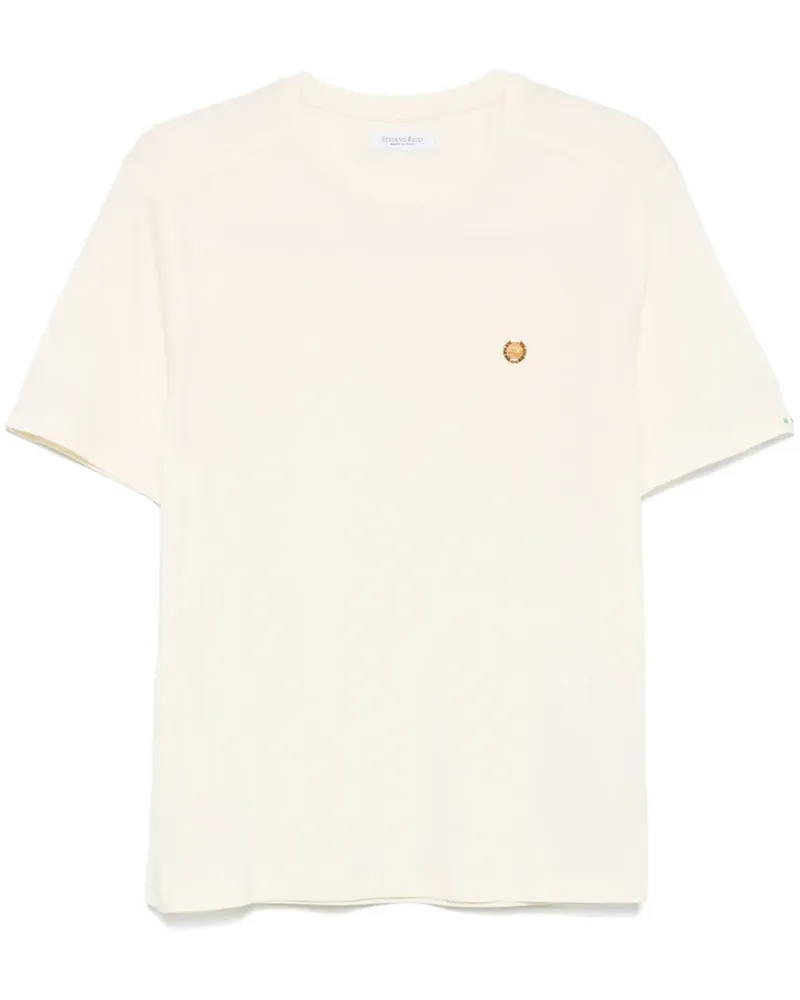 Stefano Ricci T-Shirt mit Logo-Schild - Nude Nude
