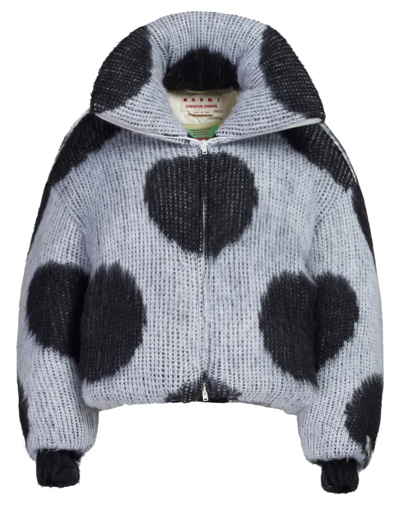 Marni Gestrickte Jacke mit Polka Dots - Schwarz Schwarz