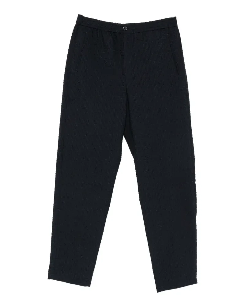 Emporio Armani seersucker-texture trousers - Blau Blau