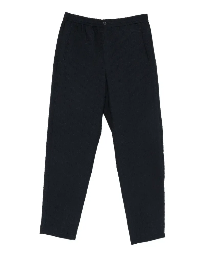 Emporio Armani seersucker-texture trousers - Blau Blau