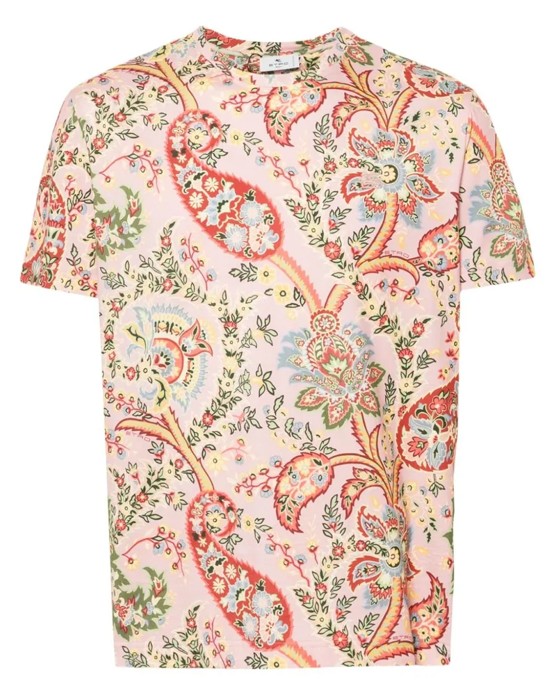 Etro T-Shirt mit Blumen-Paisley-Print Rosa