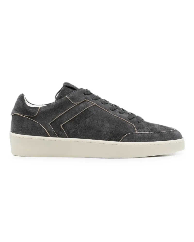 Canali panelled lace-up suede sneakers - Grau Grau