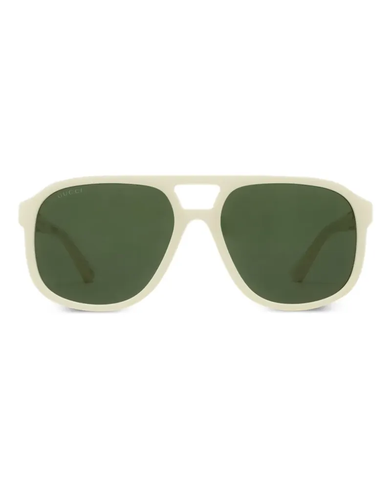 Gucci Pilotenbrille mit Logo-Schild - Nude Nude