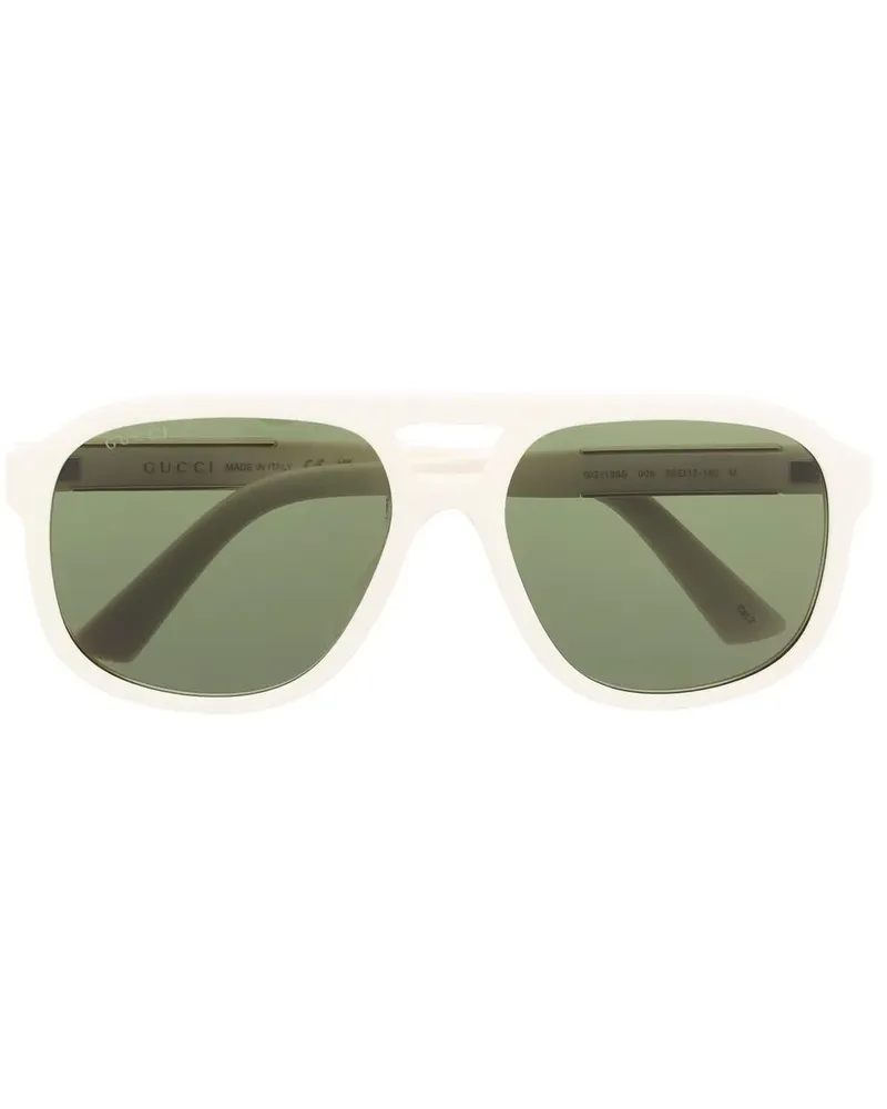 Gucci Pilotenbrille mit Logo-Schild - Nude Nude